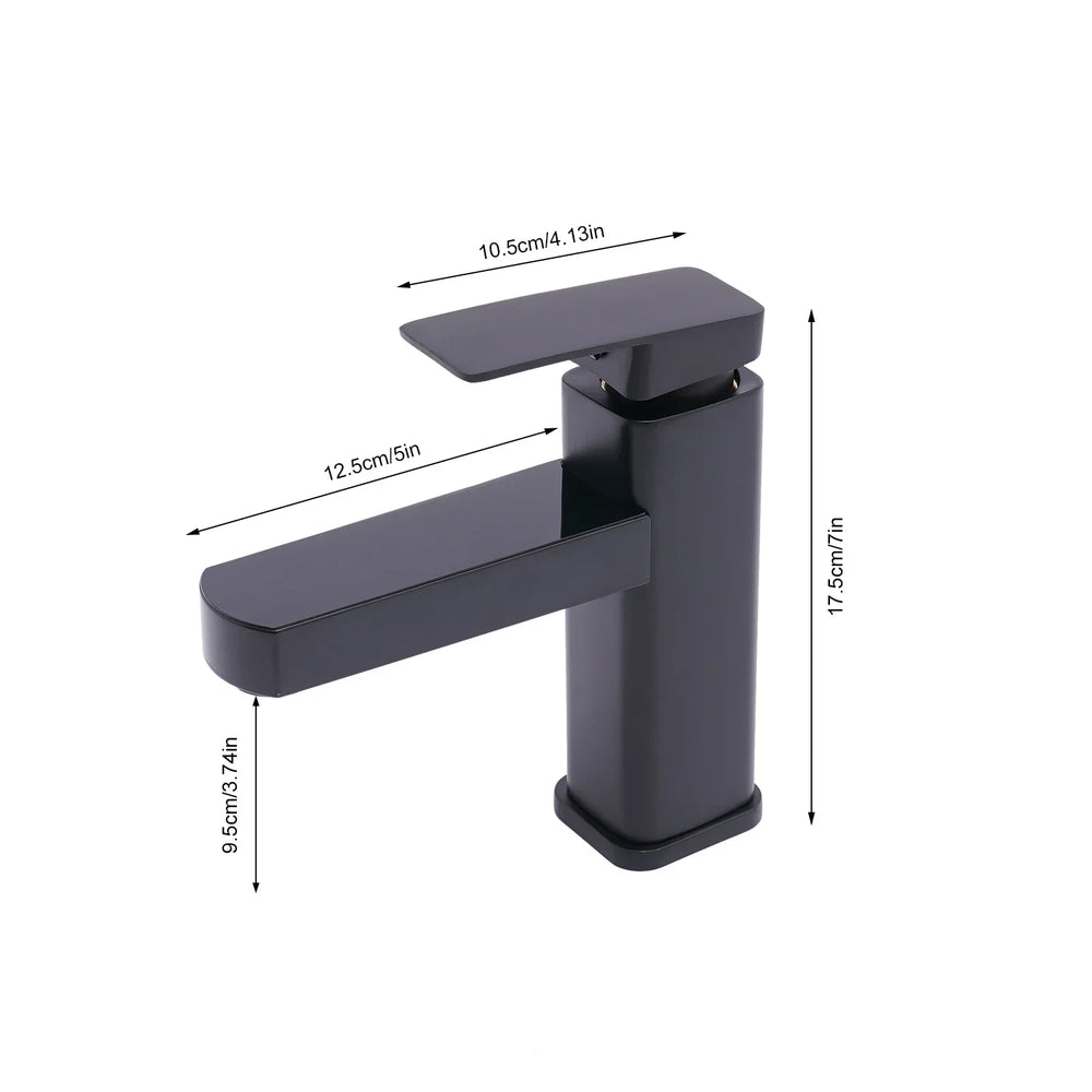 Robinet de lavabo numérique en acier inoxydable noir mat, design moderne, avec affichage LED.