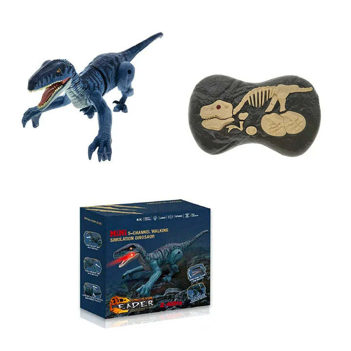 Robot dinosaure télécommandé en pleine action, jeu interactif et amusant pour enfant.