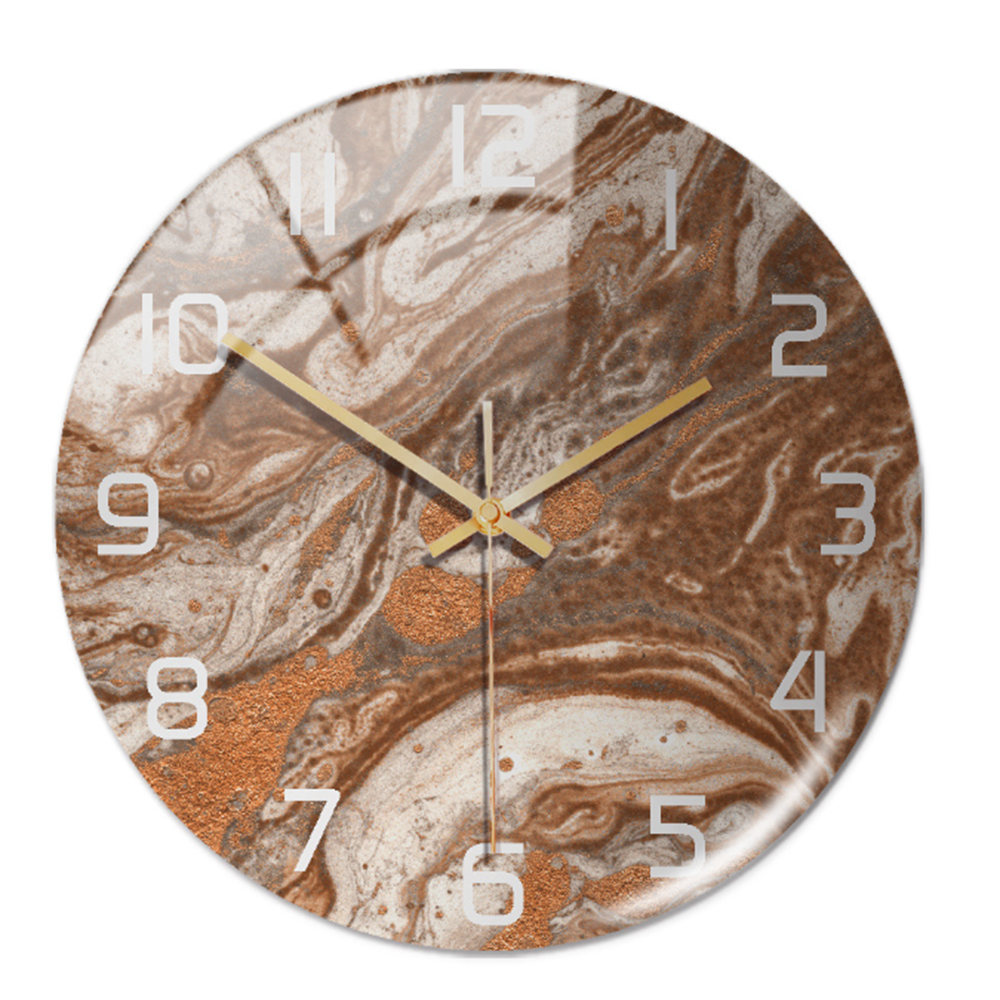 Horloge silencieuse murale, acrylique marbre, idéale pour un cadeau de pendaison de crémaillère.