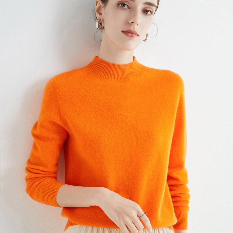 Style femme élégant: pull PARIS en cachemire, manches longues, confort optimal et look sophistiqué assuré.