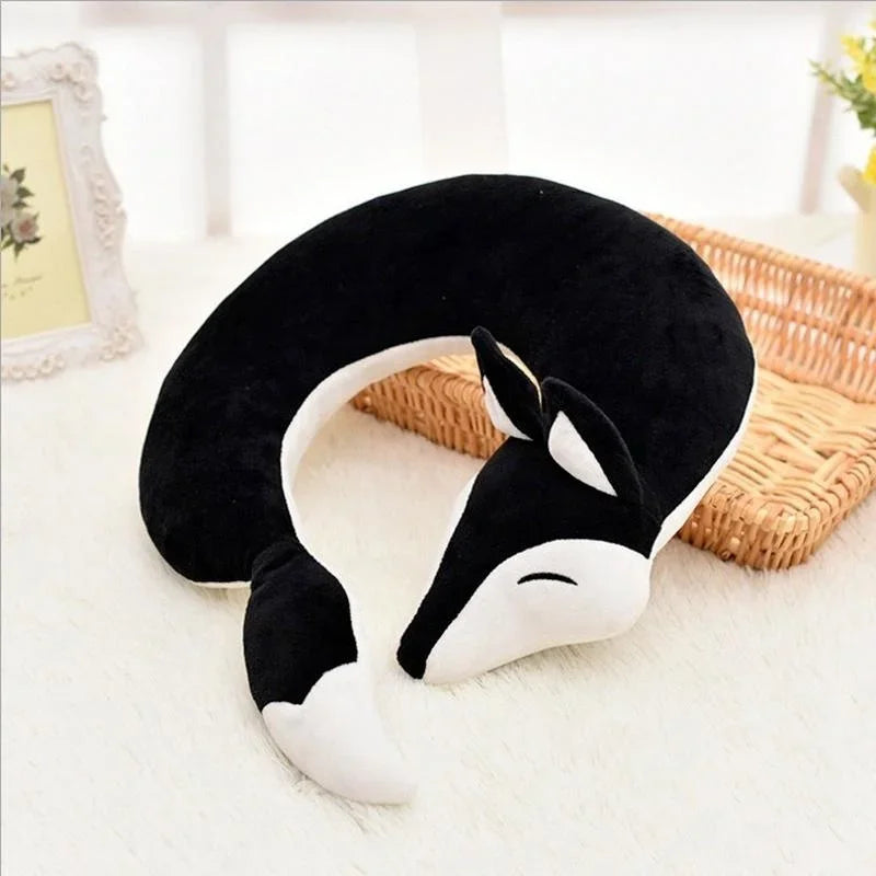 Coussin de cou renard polyvalent : ergonomique pour les enfants, confortable pour les adultes en voyage et à la maison.