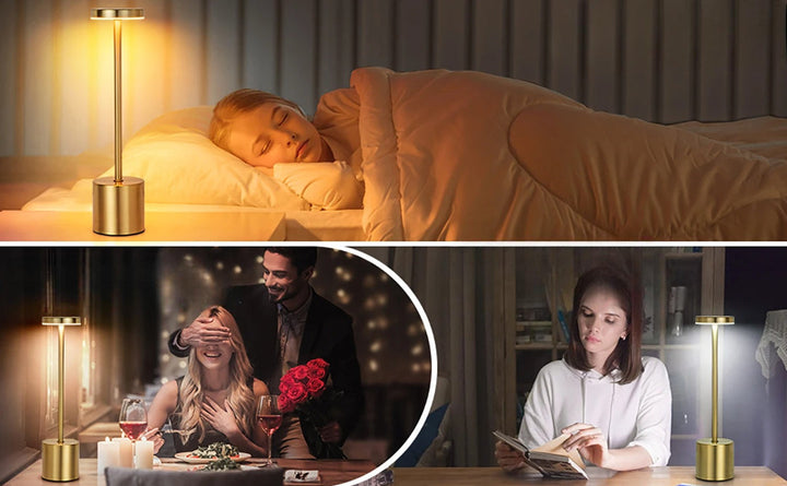 Lampe d'ambiance LED rechargeable, tactile, sans fil, parfaite pour les terrasses.