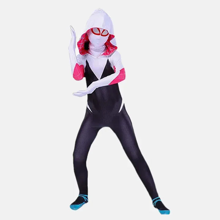 Costume Spiderman enfant pour Halloween ou fête d'anniversaire, complet avec le masque emblématique.