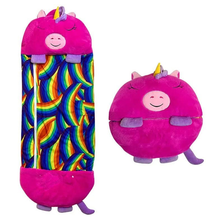 Sac de couchage enfant peluche d'animal doux, jouet et literie 2-en-1 confortable pour la chambre des enfants.