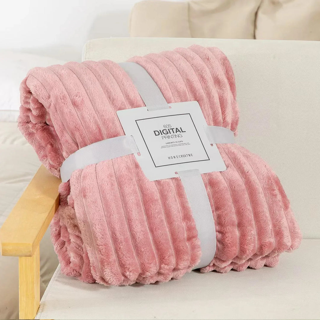 Plaid polyester LuxeCocoon, chaud et moelleux pour toute la maison, salon ou chambre.