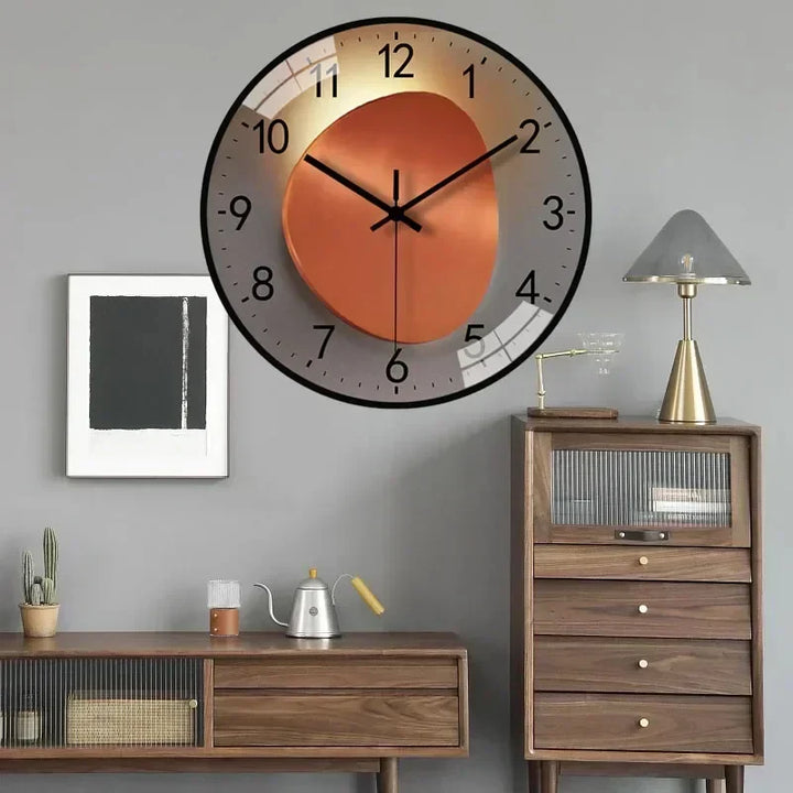 Horloge murale classique et moderne en plastique ABS, mouvement silencieux pour salon ou bureau.