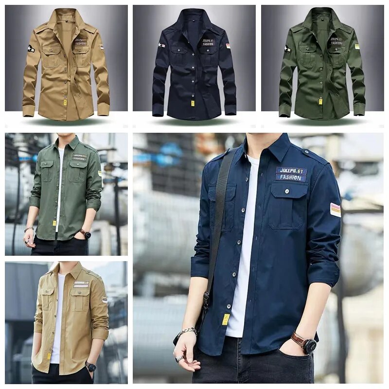 Homme portant la chemise Ranger utilitaire à manches longues, boutonnée, coupe confortable pour un style casual moderne.