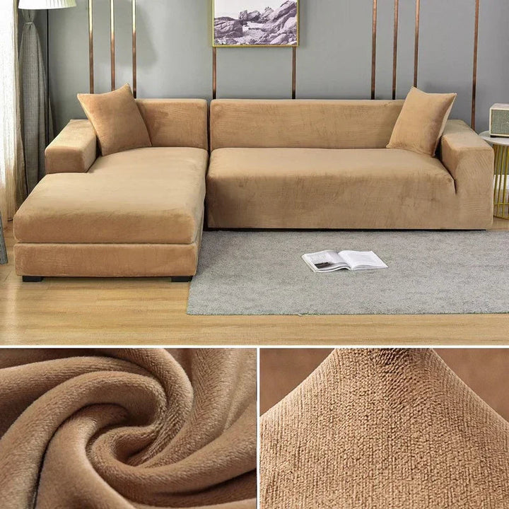Housse de canapé velours ultra-doux, protection et confort maximal.