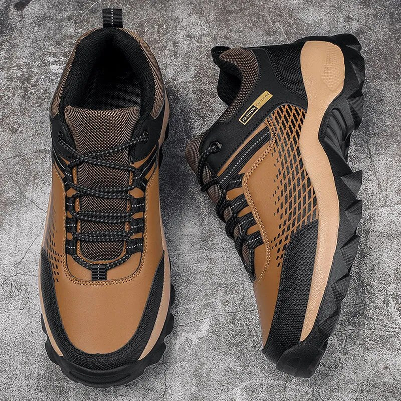 Chaussures de randonnée pour hommes à lacets, style astronomique unique, idéales pour l'exploration et la marche.