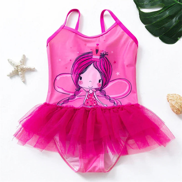Maillot de bain enfant, motifs sirène et licorne, pour un look mignon à la plage ou à la piscine.