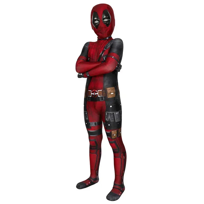 Costume super-héros Deadpool enfant, prêt pour l'aventure.