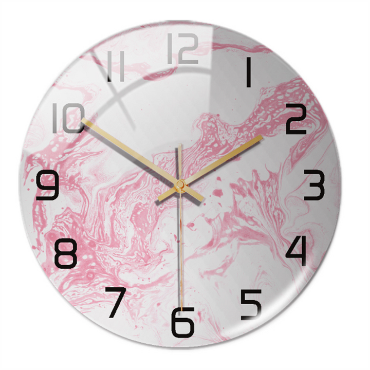 Horloge acrylique motif marbre, murale, élégante, un cadeau parfait pour la maison.