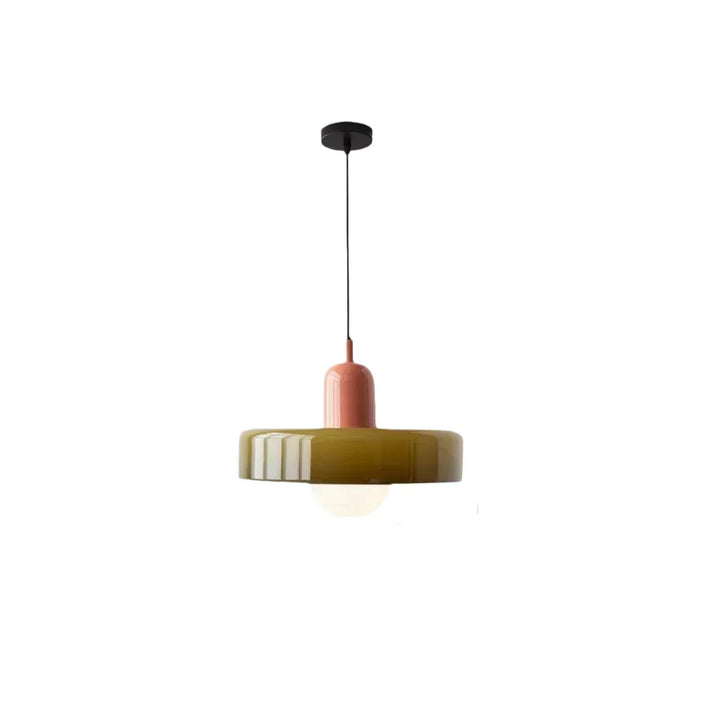 Suspension en verre et fer CelestiGlass, design moderne pour cuisine ou salle à manger chic.