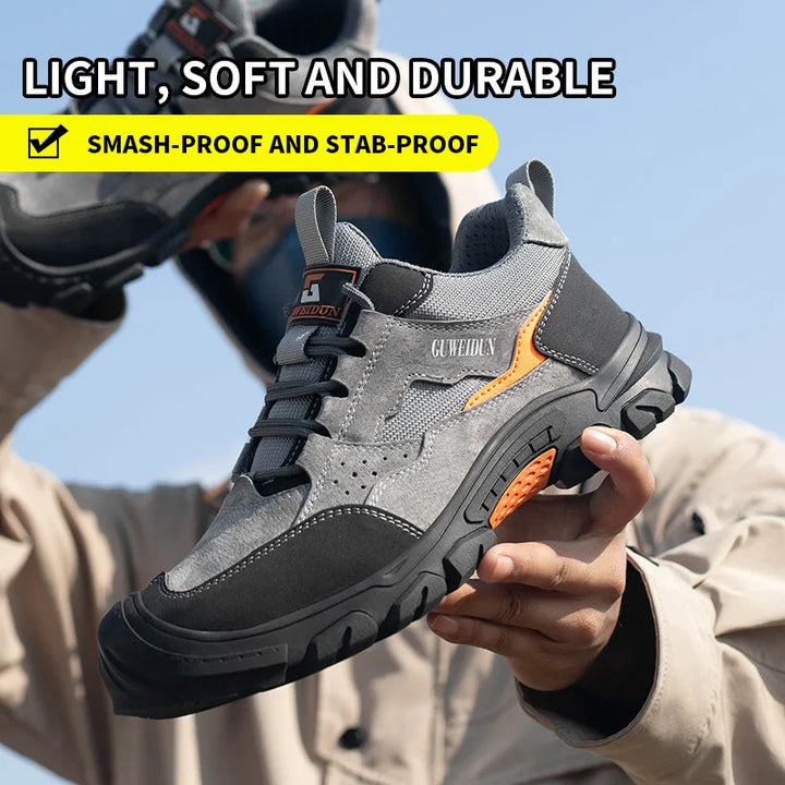 Protection maximale : chaussures de sécurité unisexes robustes en cuir PU avec embout acier. Conçues pour le travail intensif.