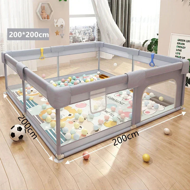 Espace de jeu sécurisé pour bébé, parc modulable en plastique résistant, convient aux tout-petits.