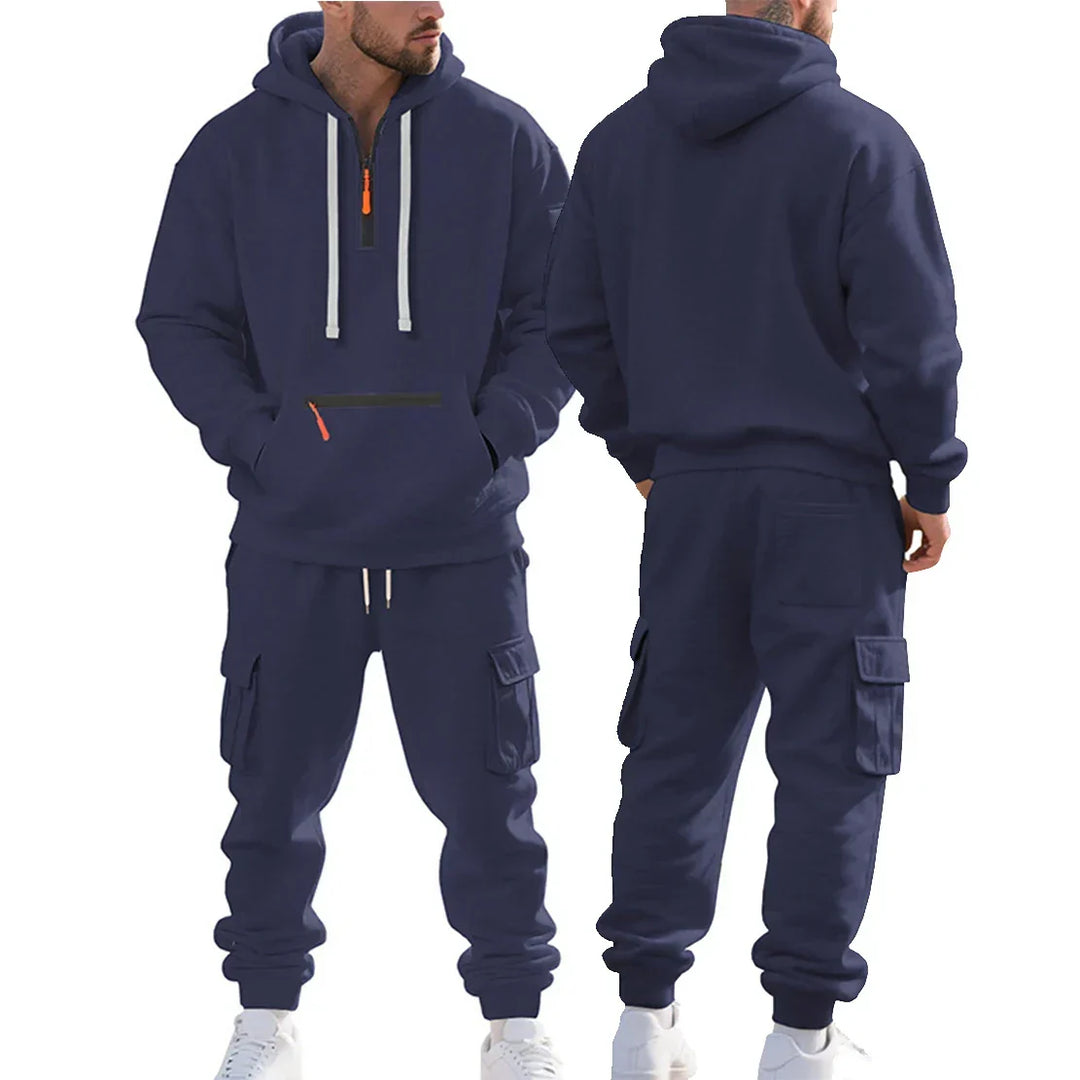 Ensemble hiver Alex pour homme sous un angle différent. Survêtement sportif décontracté, parfait pour la mode masculine casual.