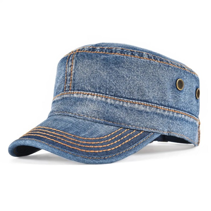 Casquette homme ajustable en coton gris, style vintage militaire, accessoire durable.