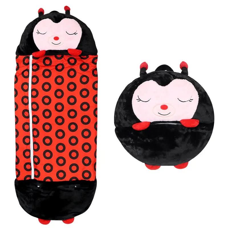 Sac de couchage peluche enfant 2-en-1 en forme d'animal, un compagnon doux pour la literie et le jeu.