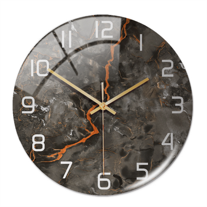 Horloge décorative murale effet marbre, silencieuse, un ajout contemporain à votre intérieur.