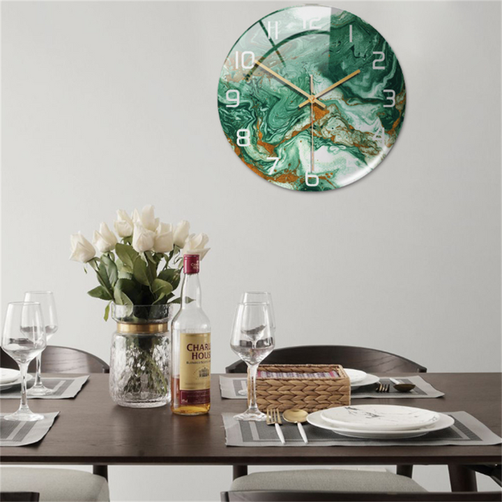 Horloge murale élégante design marbre, parfaite pour décoration intérieure moderne salon.