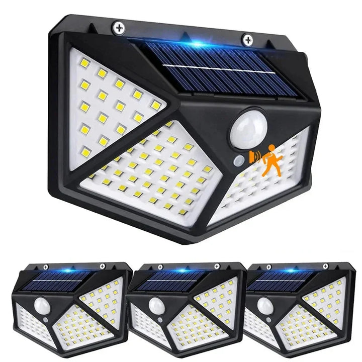 Lumière extérieure LED à énergie solaire, écologique et étanche, avec détection de mouvement intégrée.