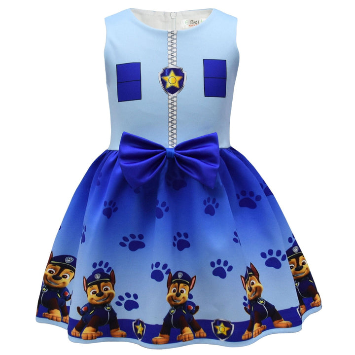 Robe de déguisement Pat Patrouille, avec cape et masque, pour les petites héroïnes en herbe.