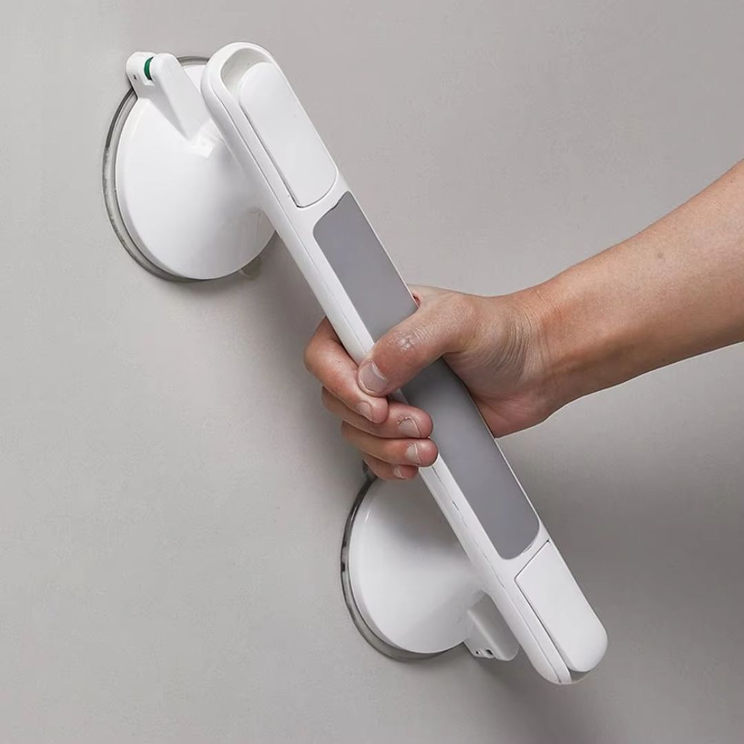 Barre d'appui murale sans outil pour douche, fixation forte. Sécurité et autonomie en salle de bain.