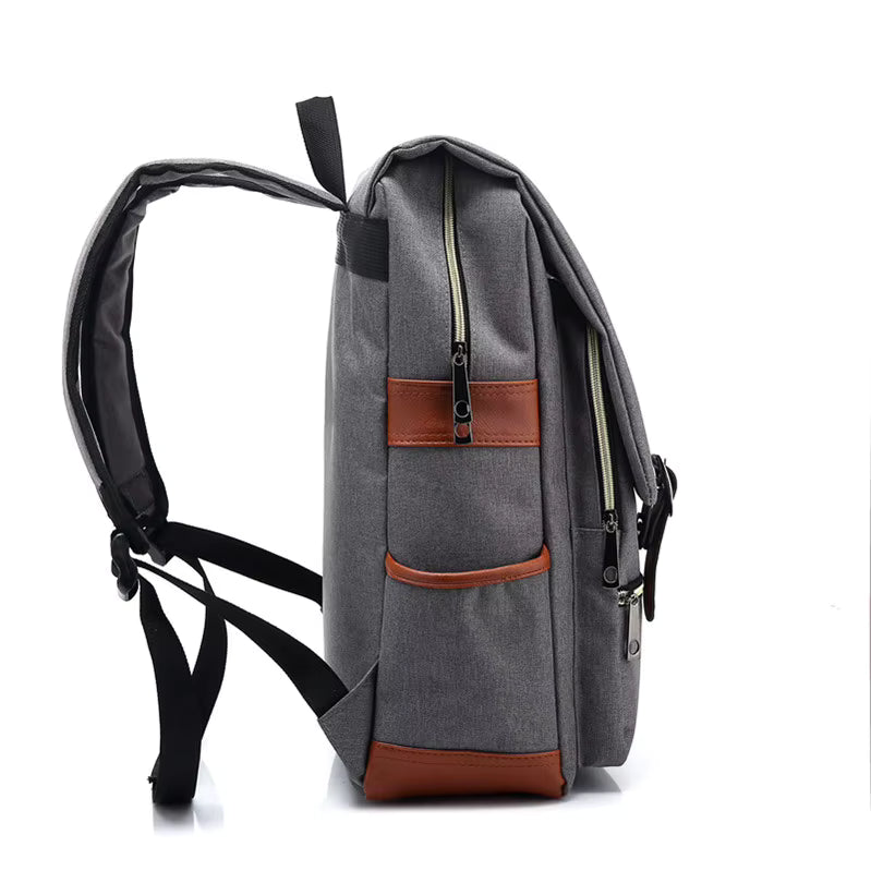 Sac à dos rétro Charlie en nylon, pour ordinateur 16 pouces, parfait pour étudiante et travail.