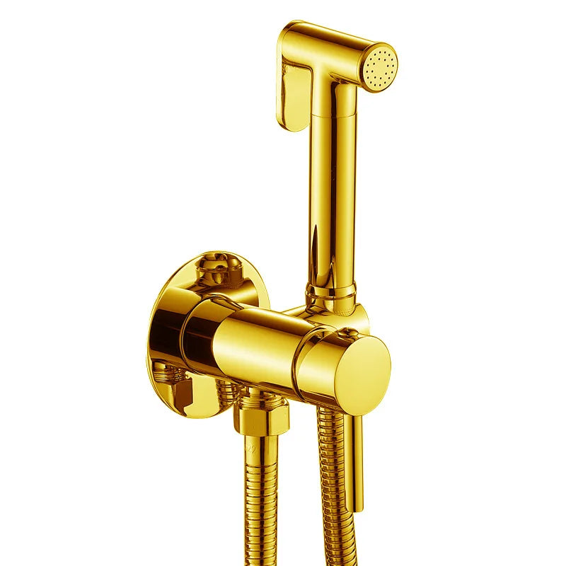 Douchette bidet murale thermostatique chrome pour hygiène et confort salle de bain moderne.