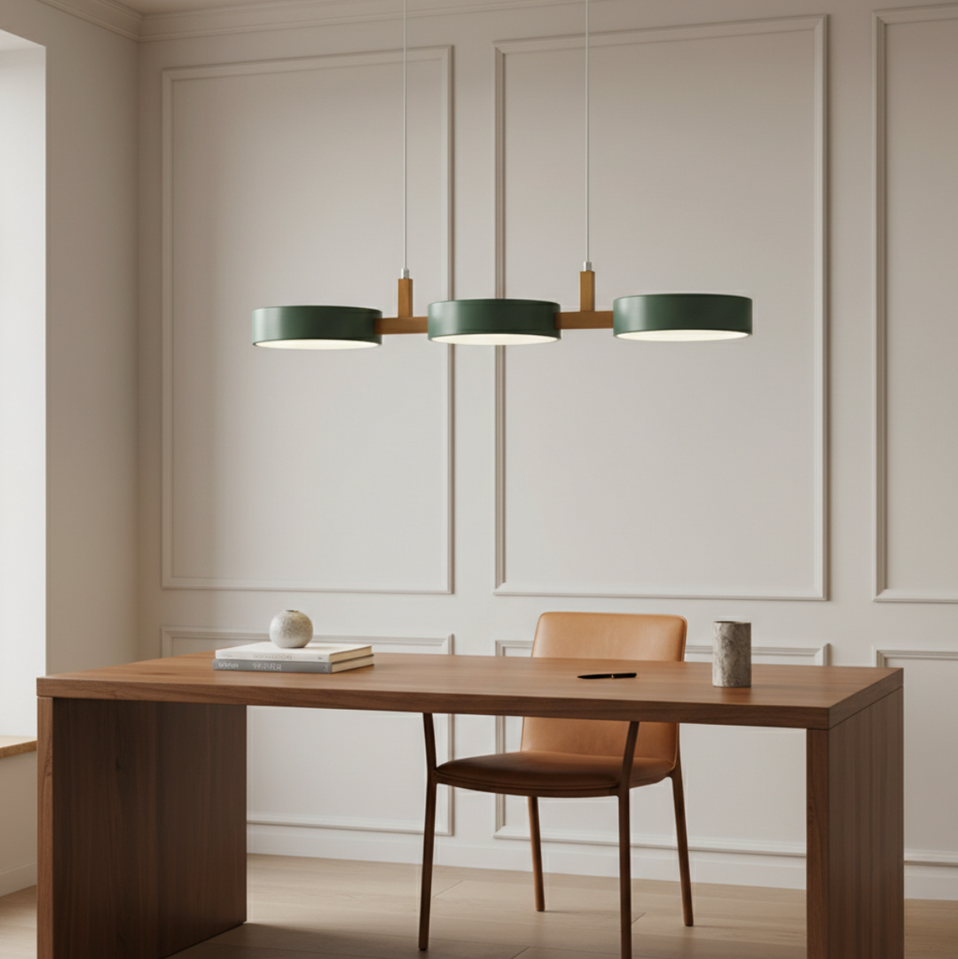 Éclairage LED moderne, suspension style nordique pour cuisine et salle à manger.