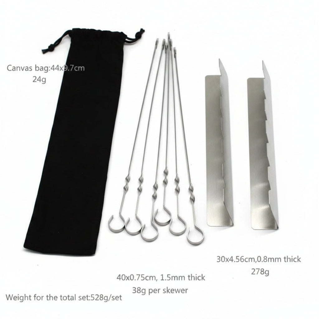 Cuisine extérieure simplifiée : support de brochettes en acier inoxydable pour votre barbecue.