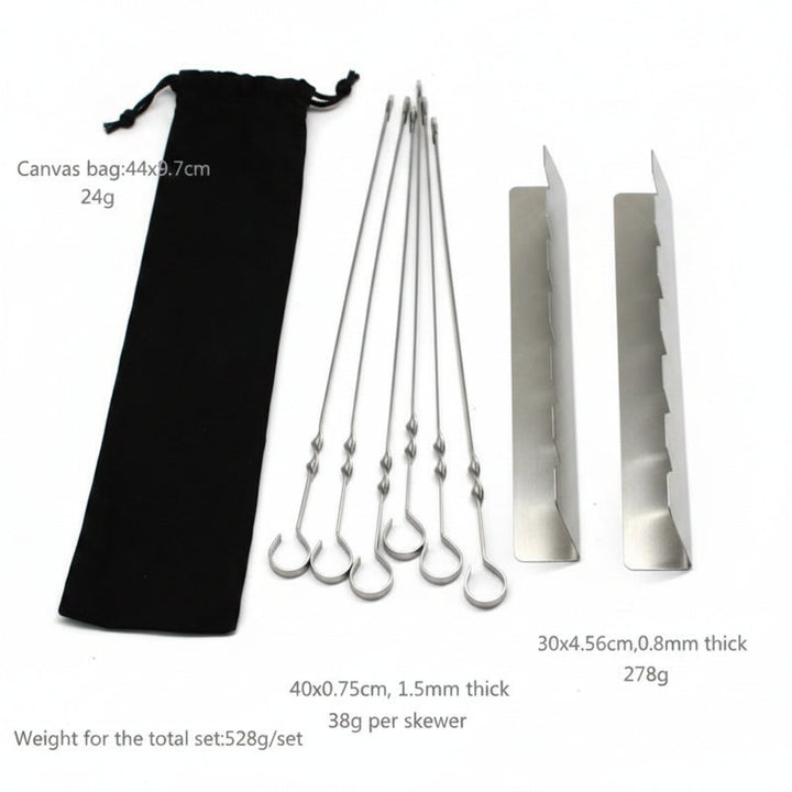 Cuisine extérieure simplifiée : support de brochettes en acier inoxydable pour votre barbecue.