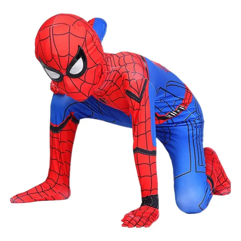 Costume Spiderman enfant aux couleurs vives, design 3D et tissu élastique pour un confort optimal.