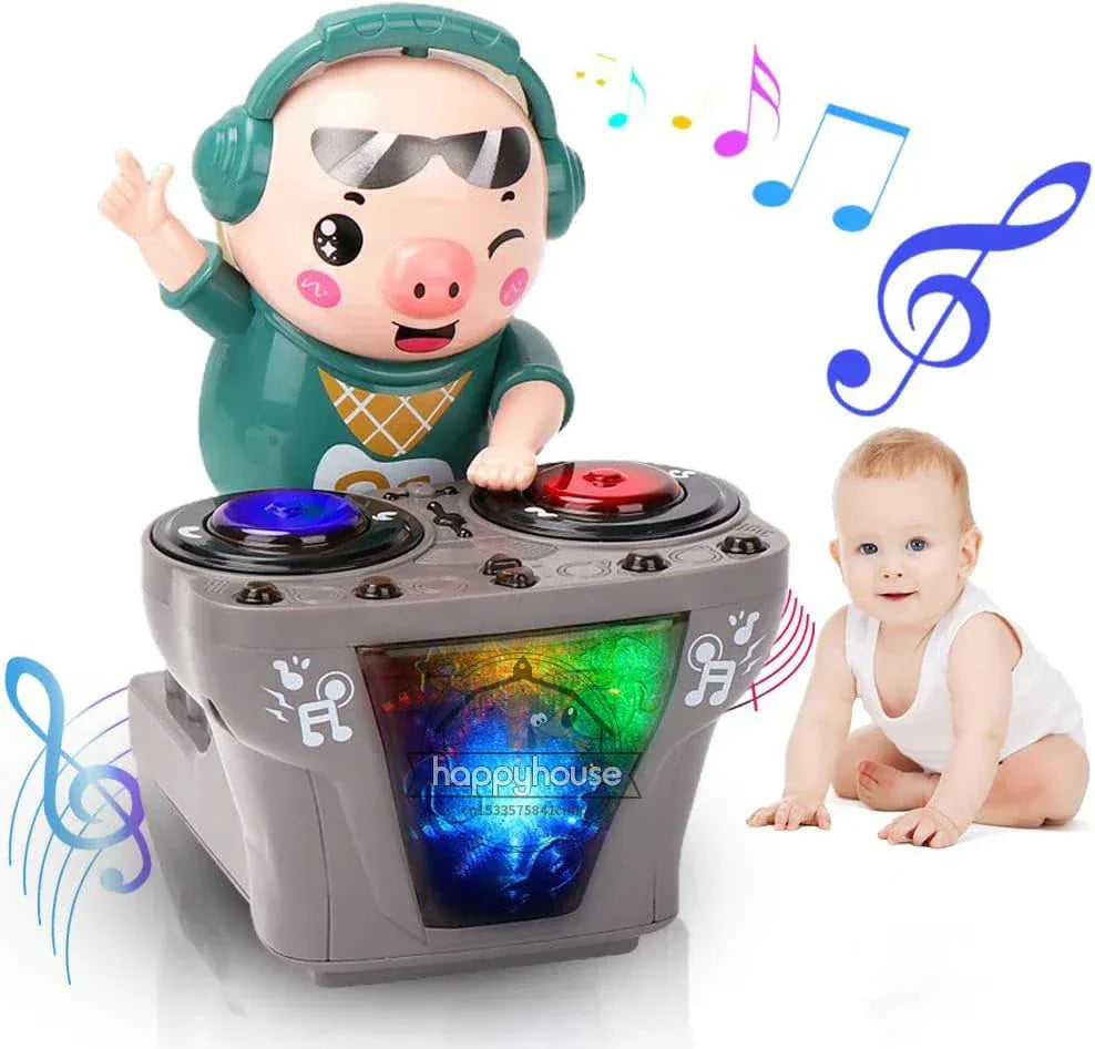 Jouet DJ musical lumineux interactif pour enfants. Sons, lumières et danse pour l'éveil des bébés.