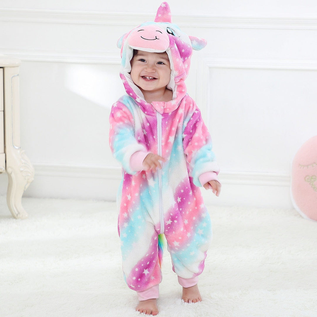 Combinaison polaire bébé animaux mignons, grenouillère déguisement chaude et confortable pour l'hiver.