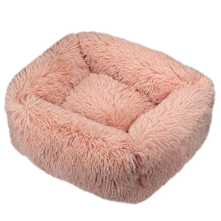 Confort ultime : lit chien et chat Deluxe en peluche lavable, gris.