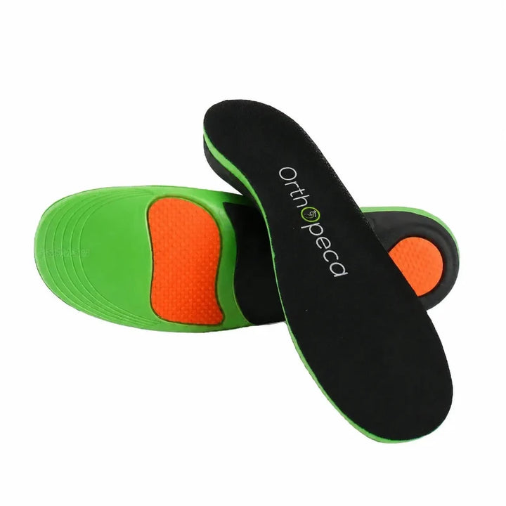 Semelles orthopédiques amortissantes et flexibles pour confort supérieur, soutien voûte plantaire, soulage douleur pied.