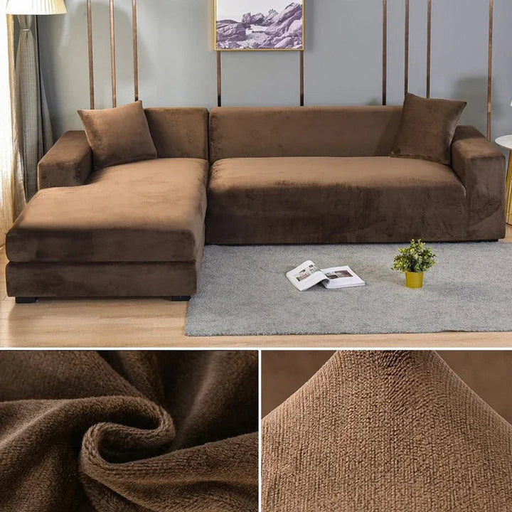 Housse de canapé velours de qualité, élastique, protège et embellit votre intérieur.