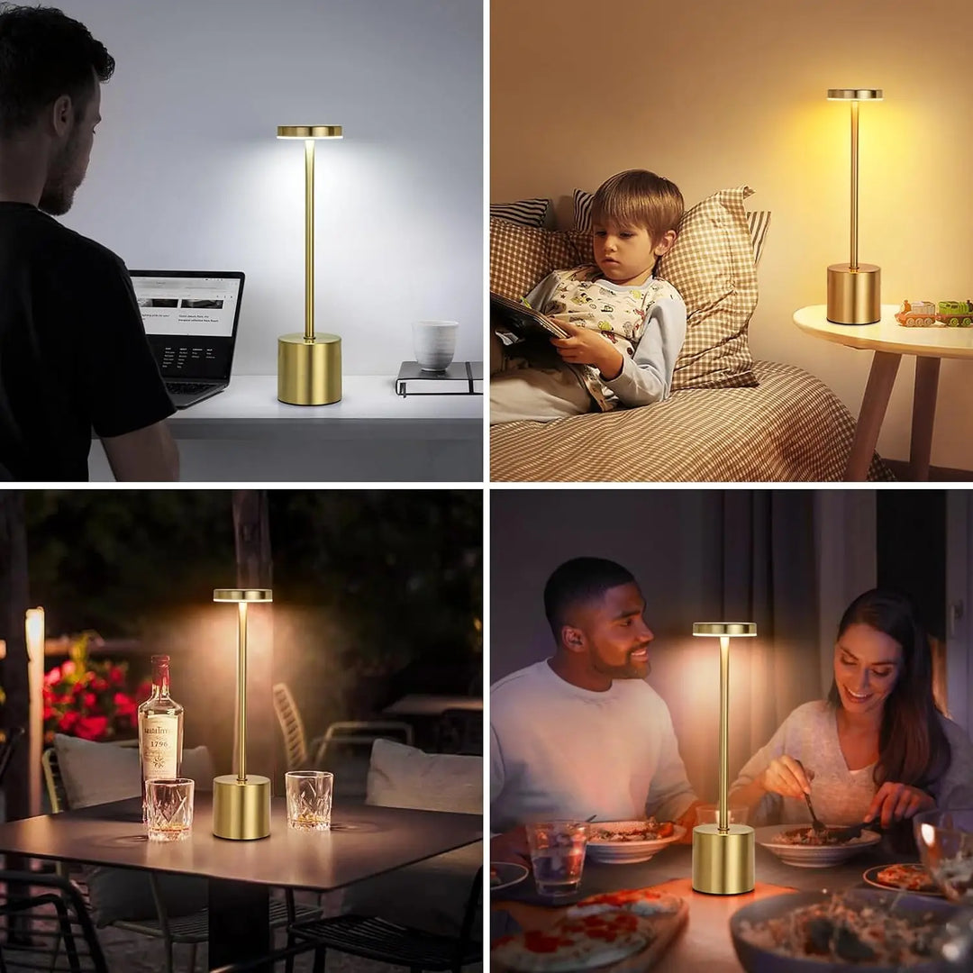 Lampe sans fil portable LED pour jardin, tactile, rechargeable, design contemporain.