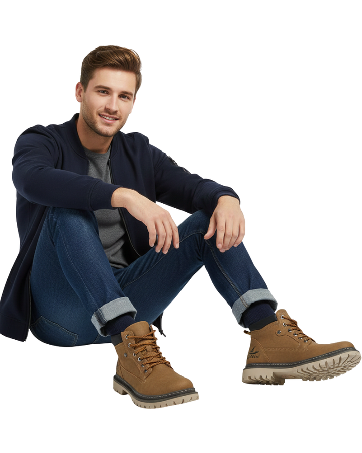 Bottes homme d'hiver et d'automne, élégantes et confortables. Chaussures avec semelle durable pour un style polyvalent.