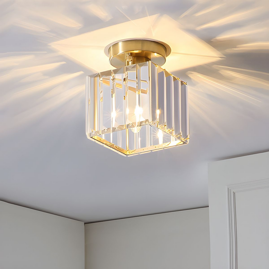Luminaire encastré, lumière chaleureuse E27. Style contemporain pour couloir, moderne.