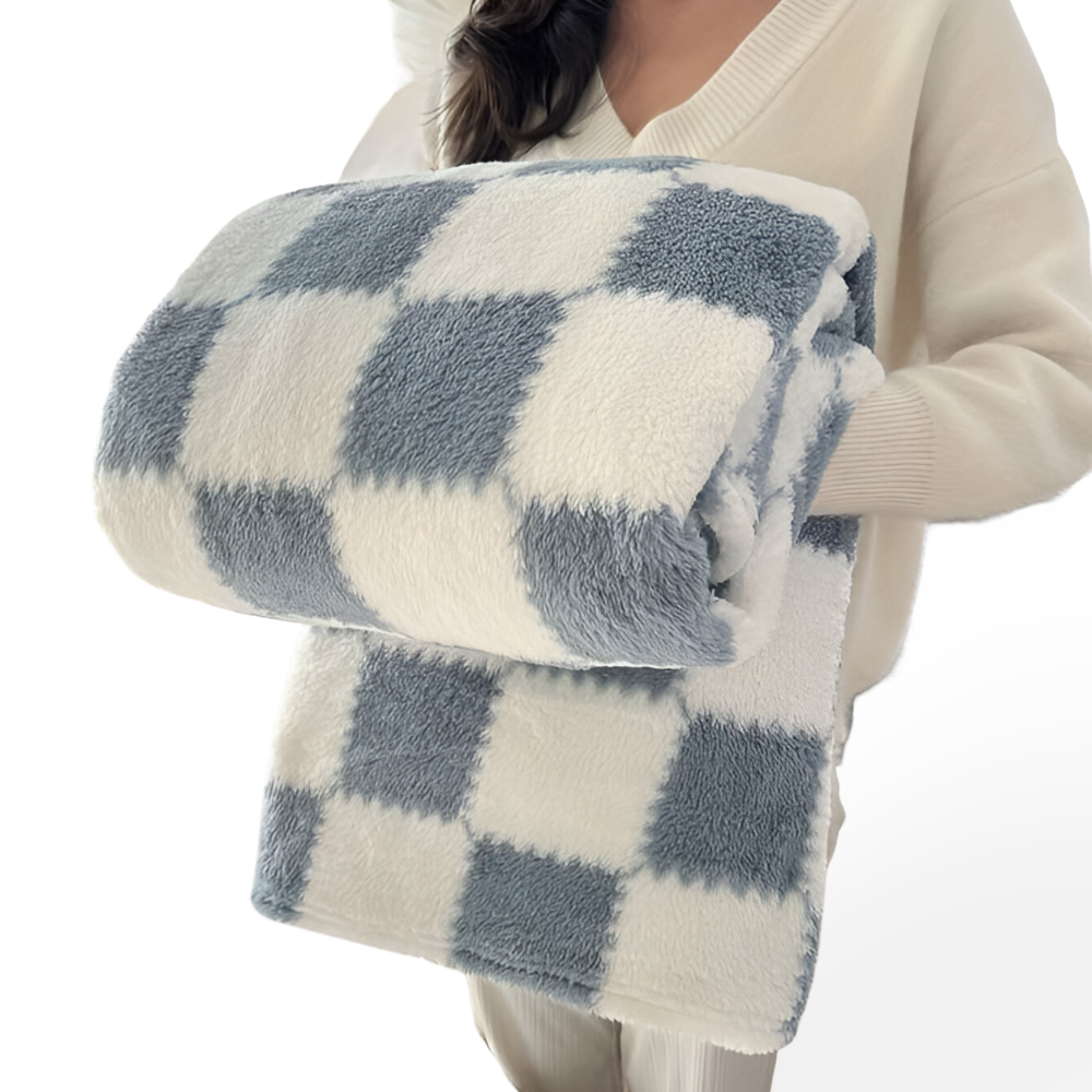 Jeté en flanelle à carreaux multicolores, doux et confortable, plaid idéal pour la chambre ou le salon.
