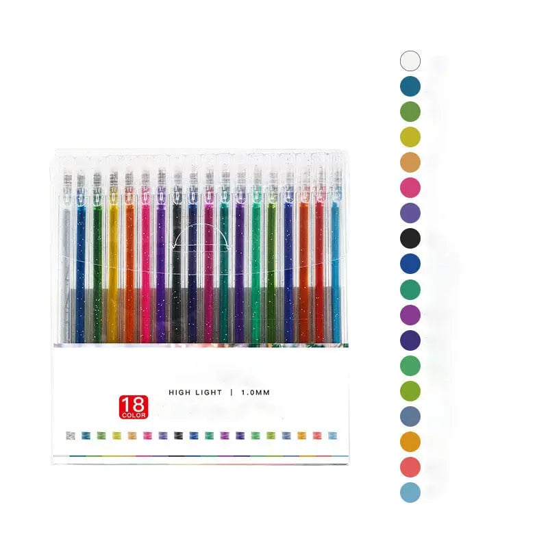 Stylos gel avec effets pailletés pour un dessin unique et des coloriages vibrants et scintillants.