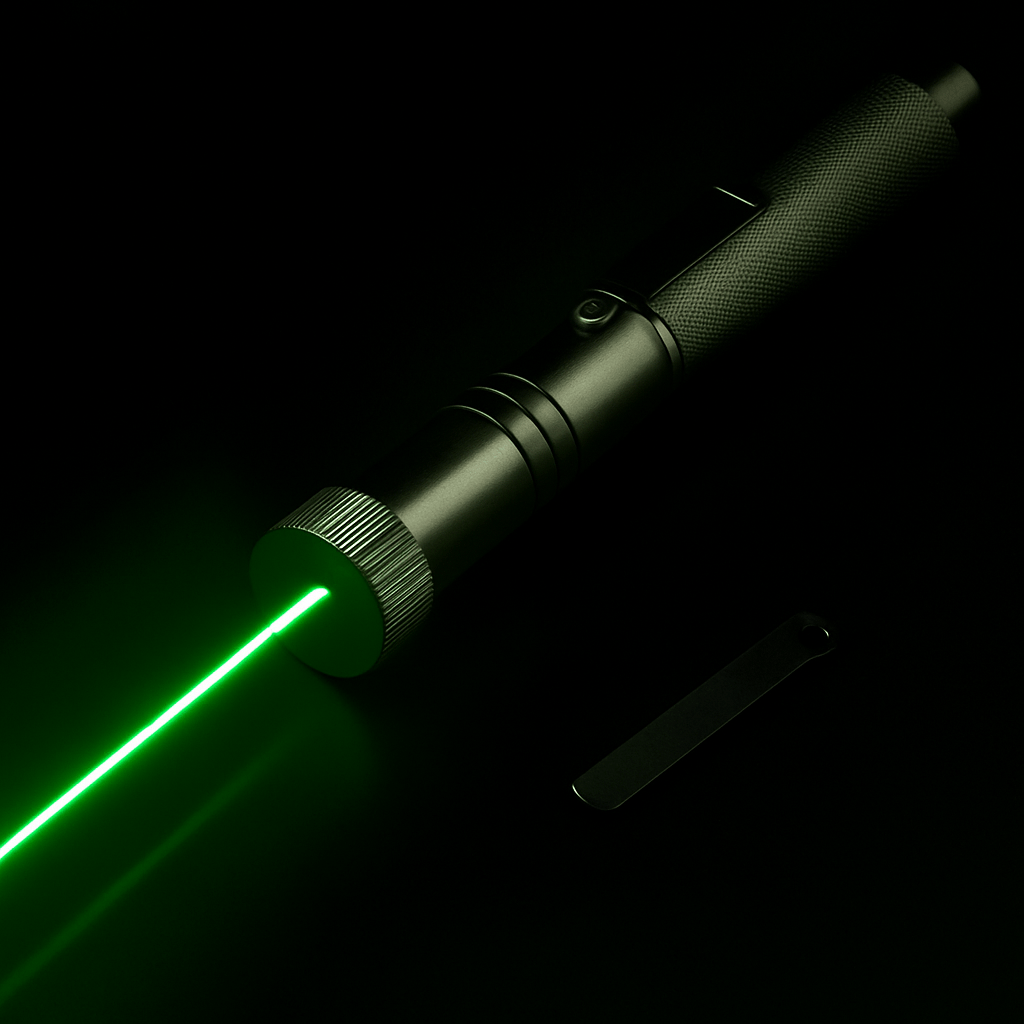 Pointeur laser professionnel vert puissant longue portée pour présentations, exploration ou astronomie.