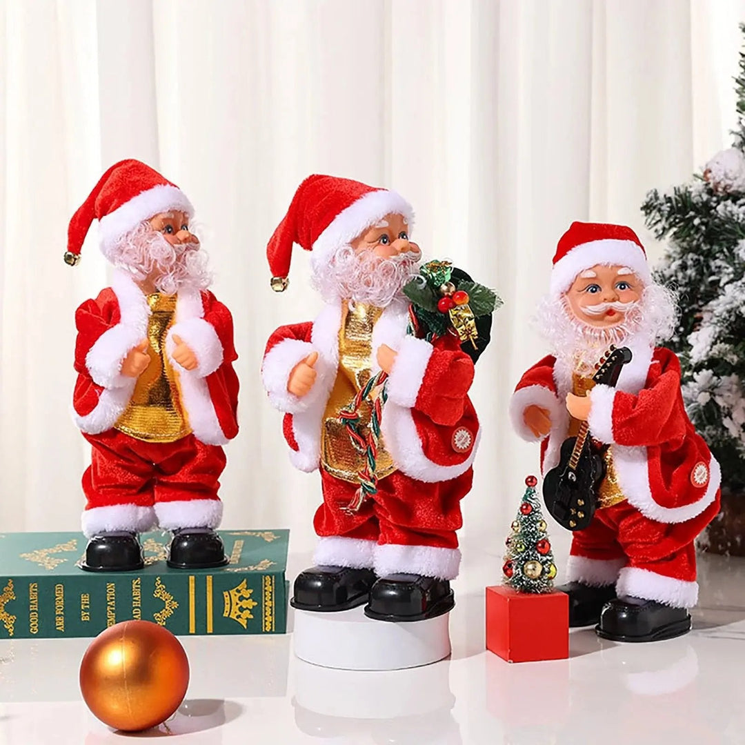 Décoration de Noël: gnome animé apportant joie et musique, parfait pour l'intérieur.