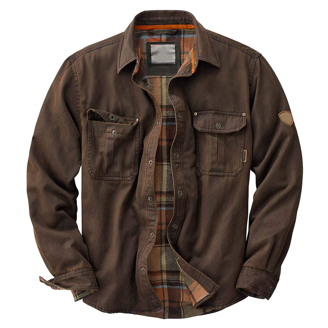 Veste homme coupe-vent et résistante à l'eau, en tissu ciré, style trucker, pour la mi-saison.