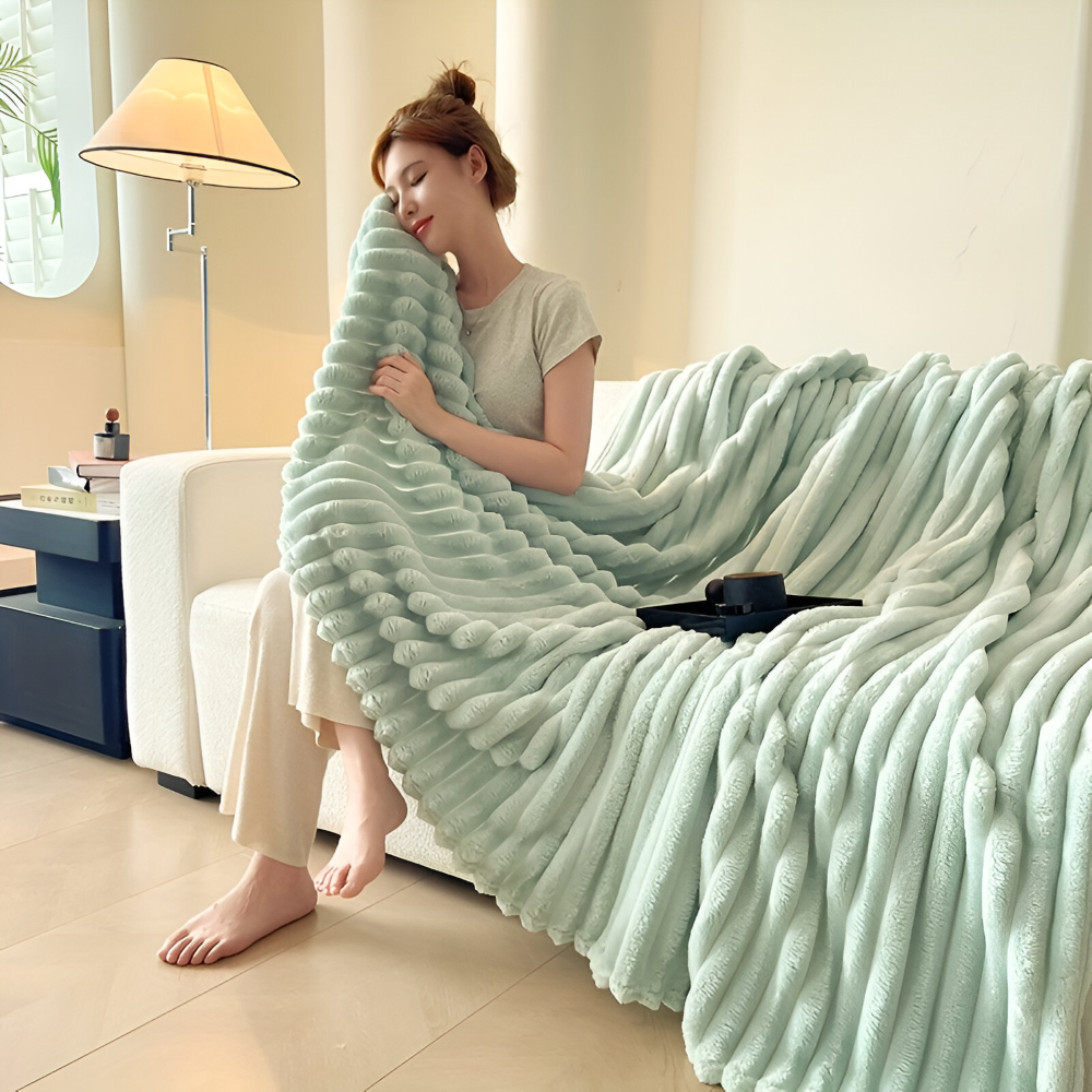 Couverture polaire confortable, parfaite pour la décoration de la chambre et les nuits douces.