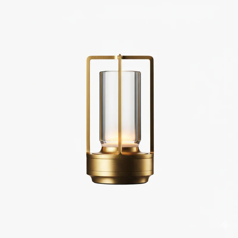 Lampe de table LED de style, dimmable, sans fil, combinant élégance et fonctionnel moderne.
