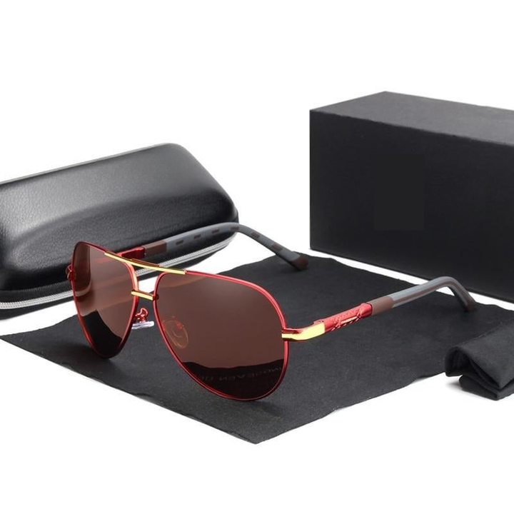 Lunettes de soleil polarisées vintage hommes, monture aluminium, UV400. Style élégant pour protection.