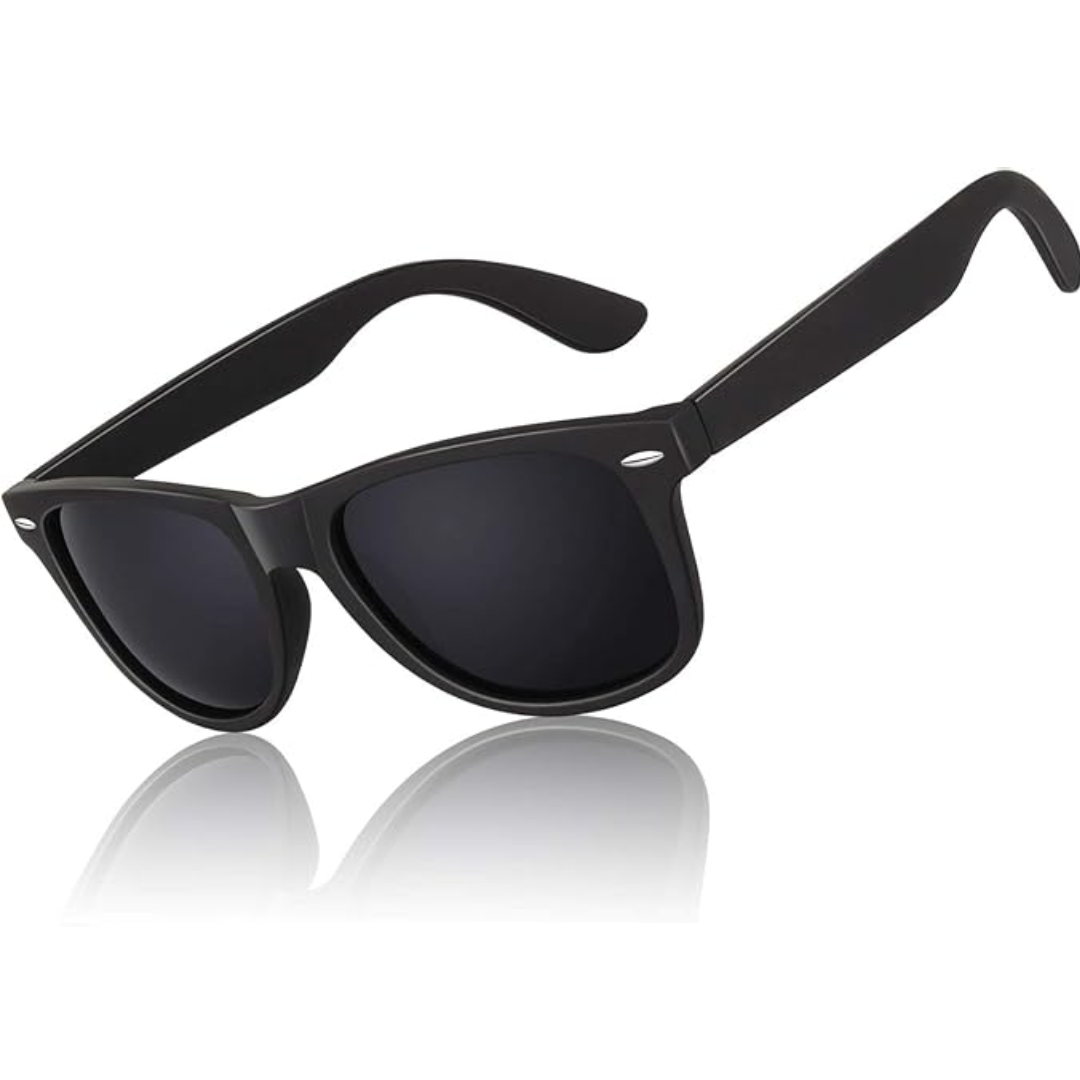 Lunettes de soleil rétro unisexe Jamie avec protection UV maximale et verres polarisés.